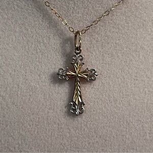Gold Cross Pendant Necklace - 10kt Gold